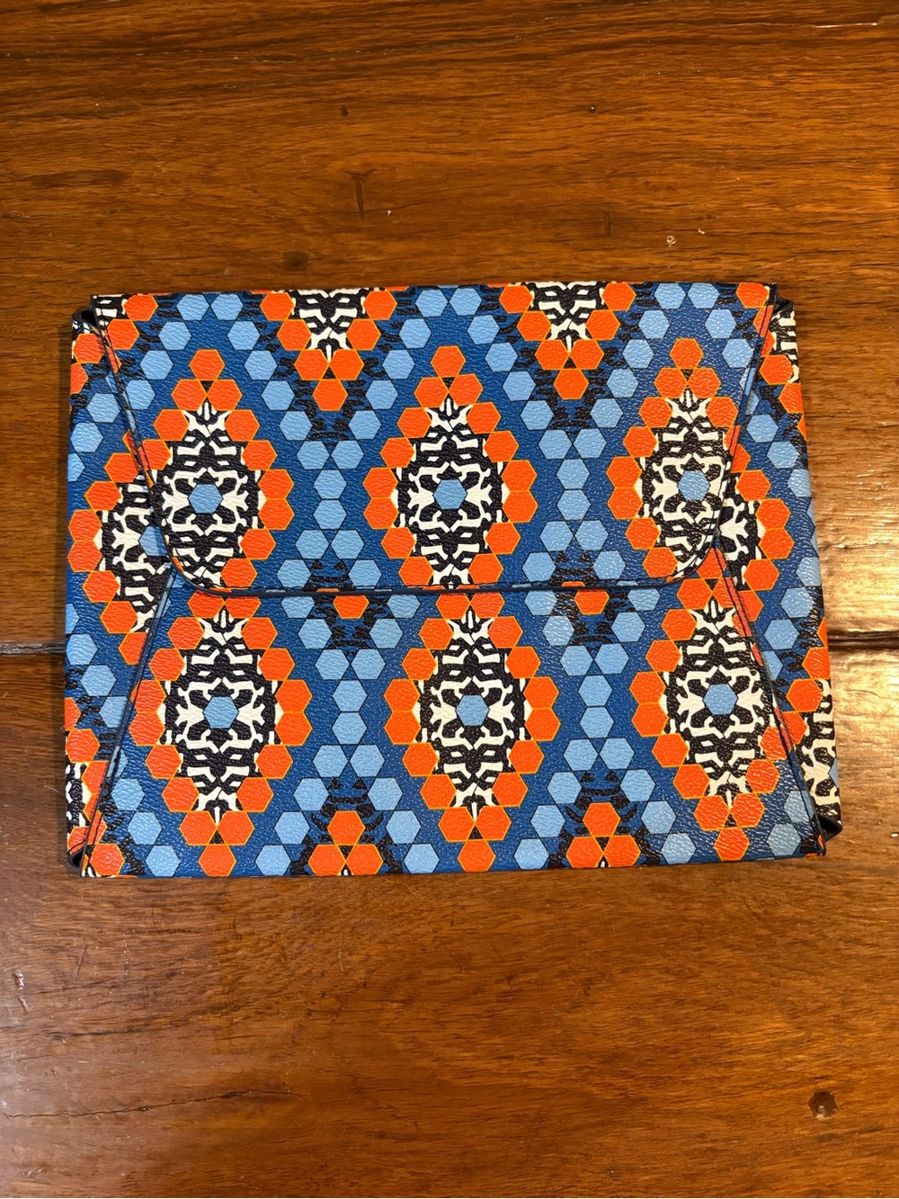 Women’s Patterned Blue & Orange Tablet Case- Stylish Summer Print